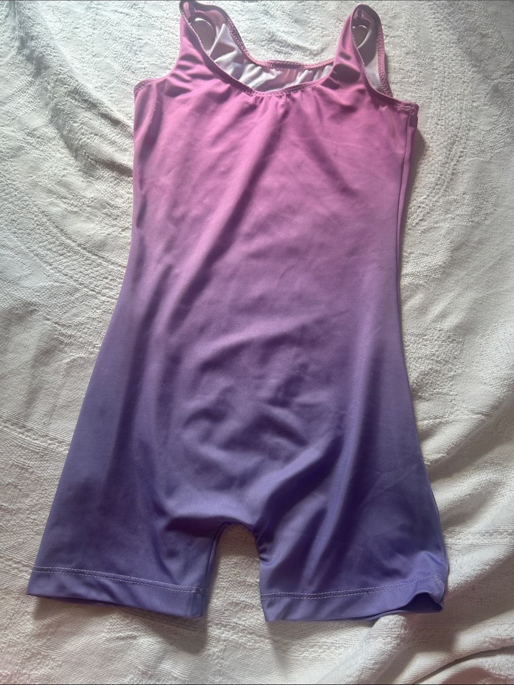 Rhinestone Biketard Purple and Pink Ombre Leotard Gymnastics age 7-8 years - Picture 7 of 12